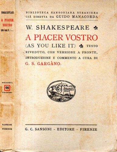 Piacer vostro as you - a,