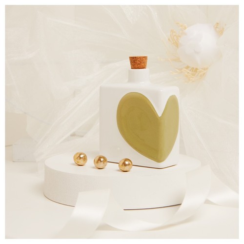 Oliera cuore verde 9x4x10 cm - oliera,
