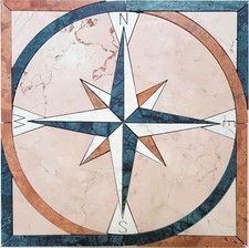 Rosoni 33 cm rosa dei venti IDROGETTO rosone mosaico in marmo WINDROSE