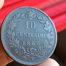 Moneta Rame Vittorio Emanuele II 10 Cent 1866 Napoli Regno D Italia Lotto 1096