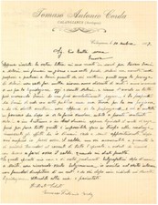1907 SARDEGNA CALANGIANUS Tomaso Antonio CORDA - Lettera per cessione tanca