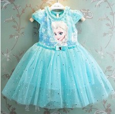 Bellissimo abito Elsa Frozen Disney bambina 2-10 anni tutu vestiti principessa 