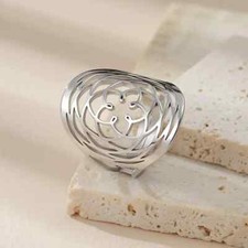 Anelli Aperti Fiore Rosa di