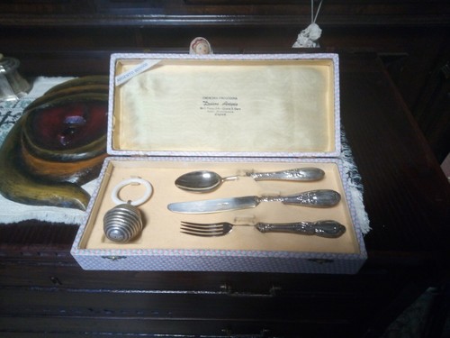 Set posate bambini argento - posate,