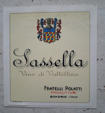 Etichetta da Collezione Originale Vino Vintage Sassella Fratelli Polatti Sondrio