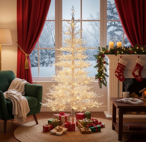 Albero natale bianco - albero, di