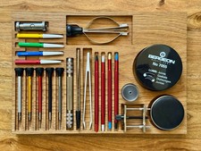 Porta attrezzi in legno di rovere per orologiai compatibile Bergeon Horotec