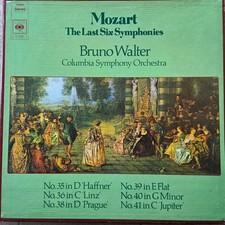 Mozart, Le ultime 6 Sinfonie box 3 dischi vinile CBS Bruno Walter