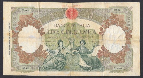 Italia banconota lire 5000 - italia,