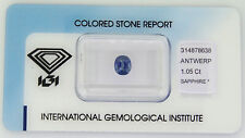 ZAFFIRO  BIRMANO NATURALE 1.05 CARATI CERTIFICATO IGI