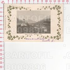 B9896 TORINO VIU VEDUTA CON FIORI QUADRIFOGLIO RAMI DORATI 1905 EDIT GENTA