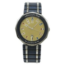 CORUM Admiral's Cup Gun blu con quadrante oro e datario in acciaio inox, me