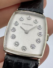 CASSA LONGINES ANNI 60 ORO MASSICCIO 14K QUADRANTE PULITO CON DIAMANTI VERI 17J CAL528 FUNZIONANTE