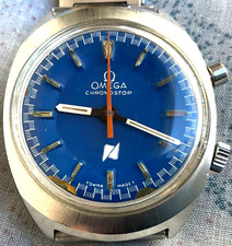 Omega Chronostop Orologio da Polso Uomo Swiss Chrono Cal 865 Blu
