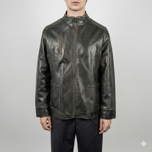 Giacca uomo pelle nera y2k - uomo,