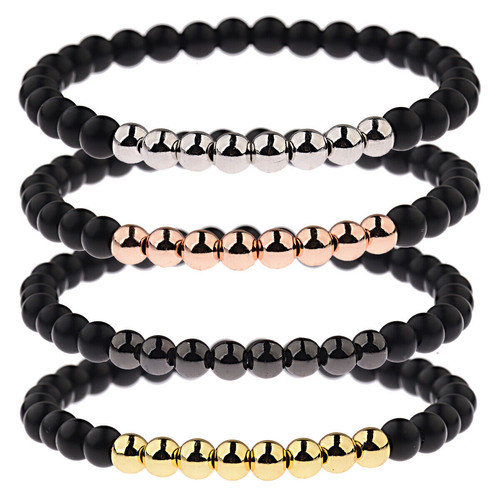 Bracciale con perle nero - bracciale,