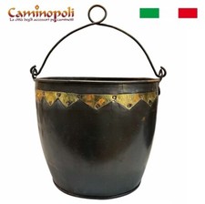 Antico e Vecchio Secchio in Ferro Battuto per la Cenere il Carbone del Pozzo