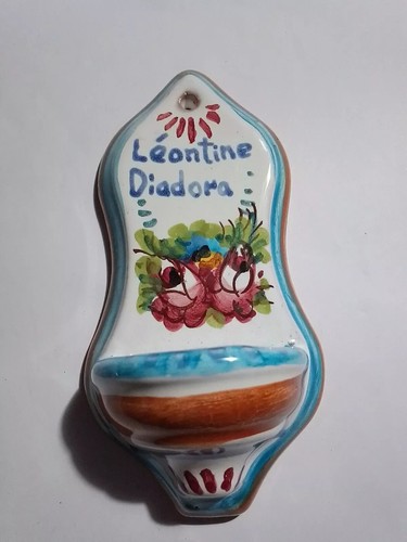 Acquasantiera ceramica dipinta - acquasantiera,