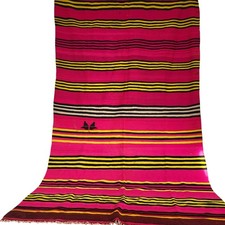 Tappeto Boujaad Berbero Kilim Marocchino Vintage Grande Tappeto a Strisce...