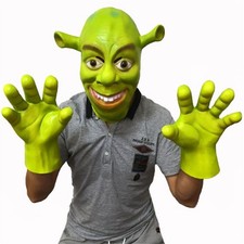 Guanti maschera shrek verde divertente artigli film anime cosplay festa oggetti di scena maschera