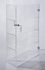 Acrilico Trasparente 4 Livelli con Lucchetto,Vetrina Trasparente da Collezione,Verticale