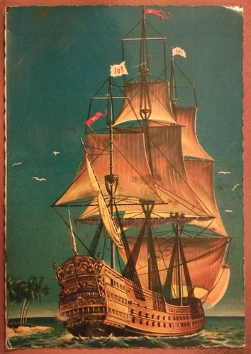 Cartolina barca barche veliero - barca,