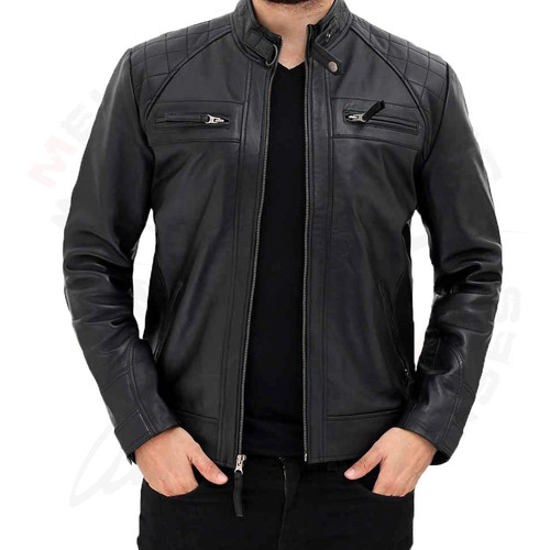 Giacca pelle moto biker stile