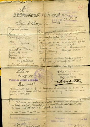 Prima guerra documento posta - prima,