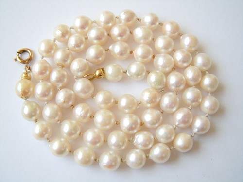 Catena perle 333 oro - 8k, giallo