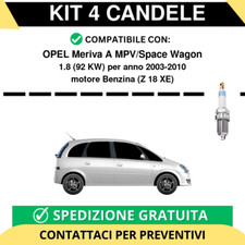 KIT 4 CANDELE per OPEL Meriva