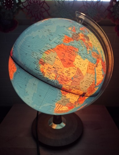 Mappamondo luminoso vintage - mappamondo,
