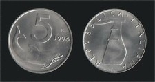 5 LIRE 1994 DELFINO E TIMONE - FDC/UNC FIOR DI CONIO