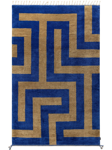 Tappeto marocchino blu fatto - marocchino,