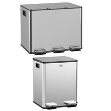 HOMCOM Bidone Immondizia  in Acciaio e PP