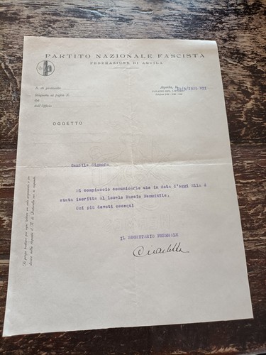 Documento storico lettera - documento,