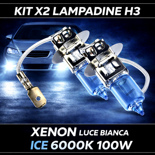 Coppia lampadine xenon 100w - h3,