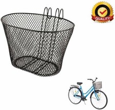 CESTINO ANTERIORE FILO CON GANCI BICICLETTA CESTO BICI FERRO NERO PORTA TUTTO