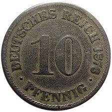 ALLEMAGNE 10 Pfennig 1876 H