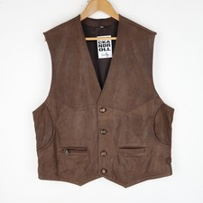 Gilet vintage in pelle marrone