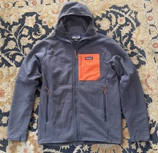 Patagonia R1 R2 TechFace Giacca con Cappuccio Uomo M Smolder Blu Grigio Metrico Arancione