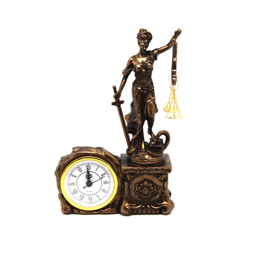 Temida statuetta con orologio