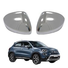 COPPIA Calotte Cromate Lucido Specchio Retrovisore Fiat 500X Destro + Sinistro