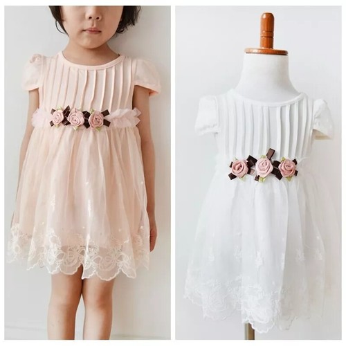 Abito pizzo floreale bambina