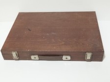 ANTICA VALIGETTA IN LEGNO PER MATERIALI DA PITTURA VINTAGE ANNI 70 DA PITTORE