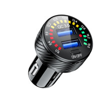 CARICABATTERIE 3.0 DA AUTO 2 PORTE USB CARICATORE VELOCE ACCENDISIGARI 12V-24V