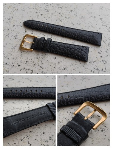 Seiko vintage black leather - black,