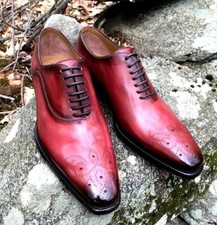 Scarpe Brogue uomo bordeaux