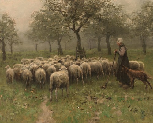 Antico quadro pecora con