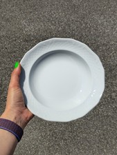 Piatti porcellana bianca Eschenbach con decoro, vintage ed eleganti