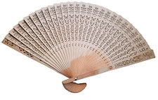 Ventaglio vintage  per signora in vero legno naturale traforato